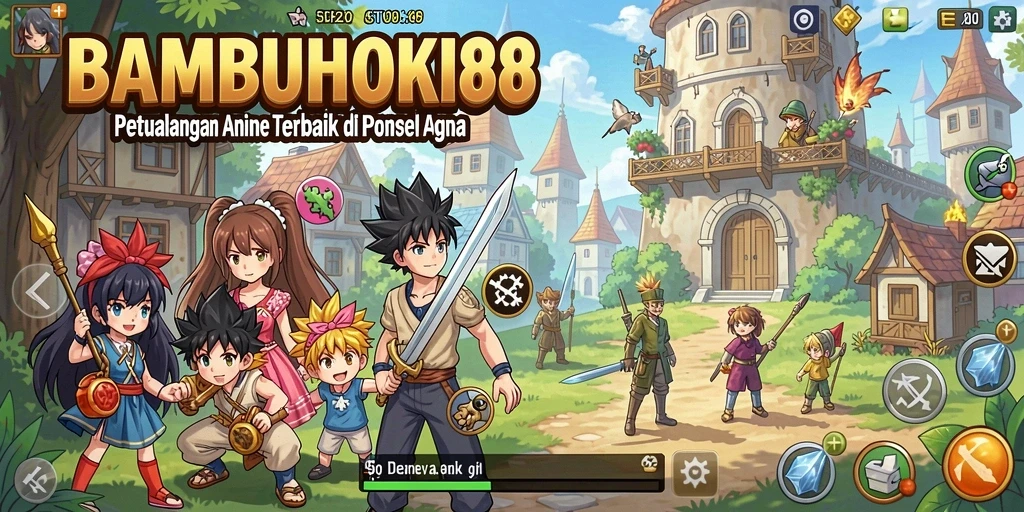 Tangkapan layar dari gameplay menakjubkan BAMBUHOKI88 dengan karakter Anime.