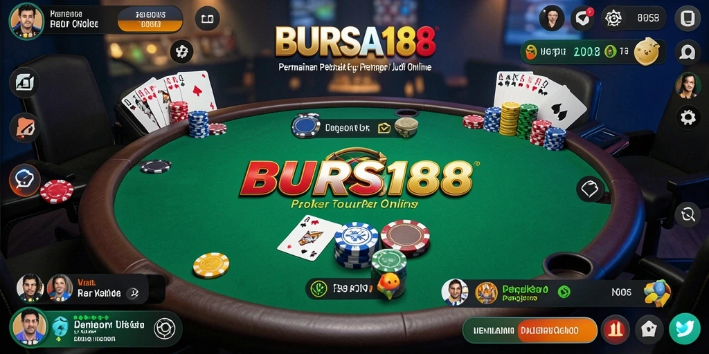 Tangkapan layar BURSA188 yang menunjukkan aksi permainan poker seru.