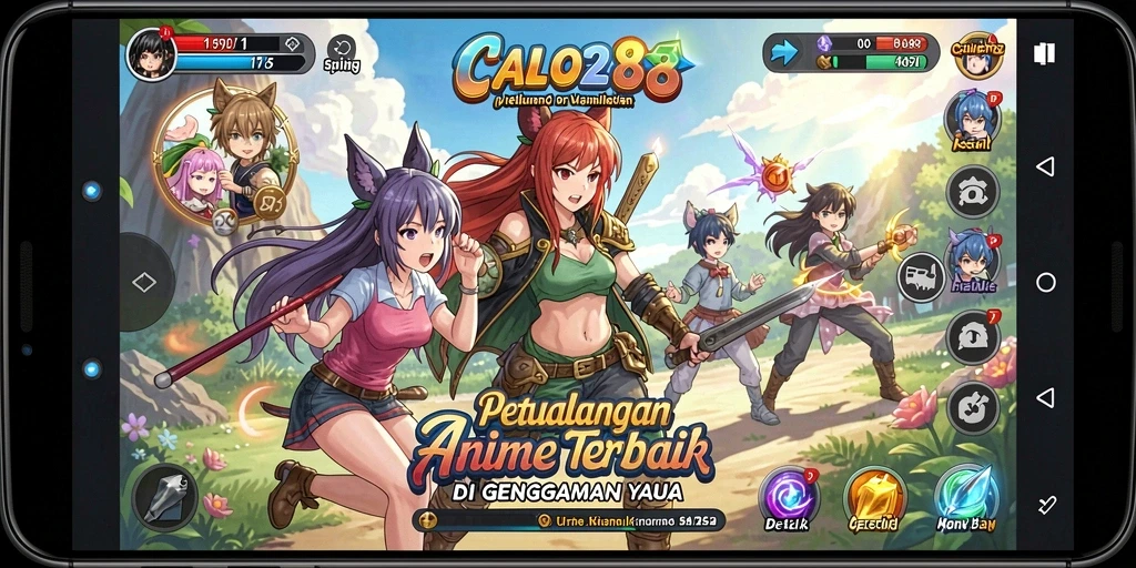 Screenshot gameplay menampilkan pertarungan seru karakter Anime.