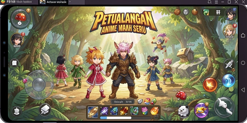 Tampilan gameplay FB168 yang menawan dengan karakter anime.