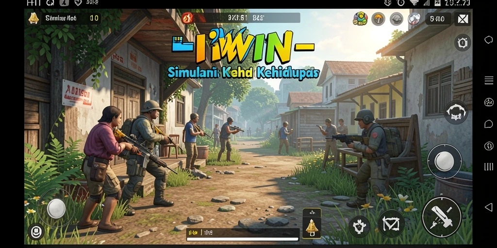 Tampilan gameplay HIWIN yang menarik dengan interaksi karakter yang dinamis.