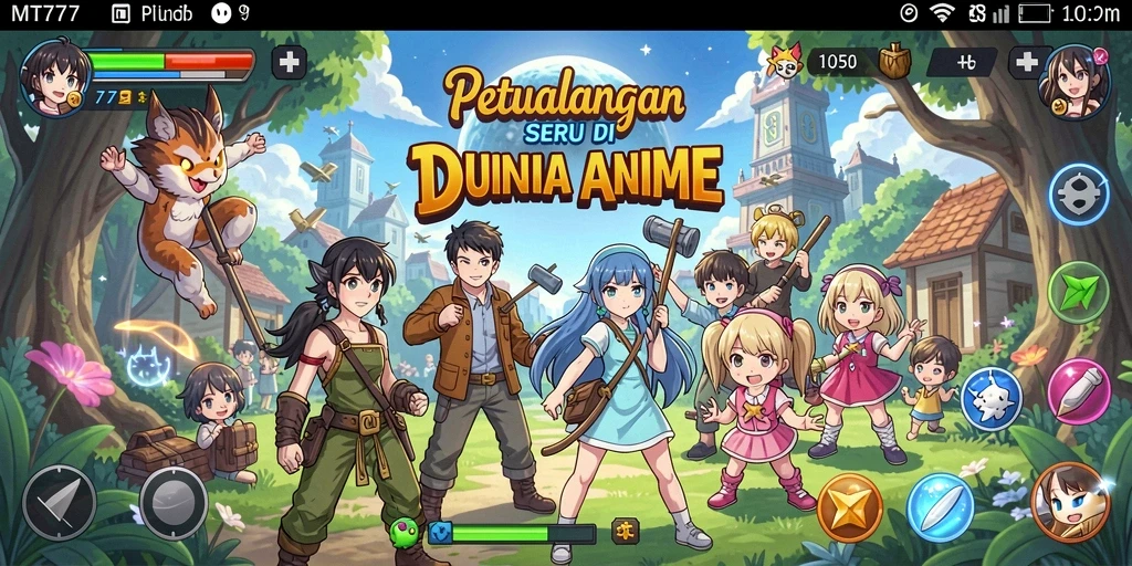 Tampilan permainan yang mengasyikkan dan penuh aksi di dunia Anime.