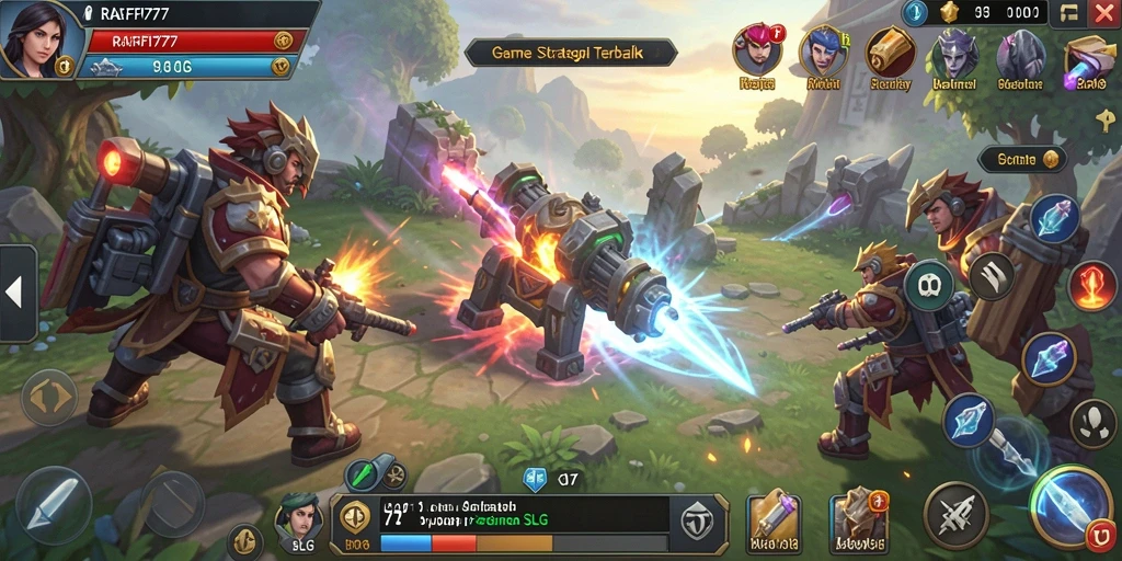 Screenshot permainan RAFFI777 yang menunjukkan aksi dan strategi SLG.