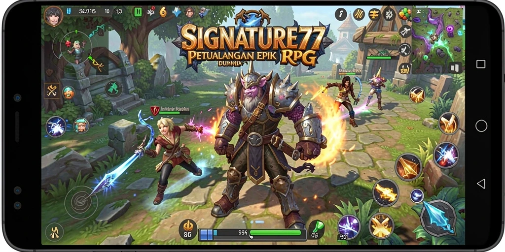 Tampilan gameplay SIGNATURE77 dengan pertarungan seru dan grafik menakjubkan.