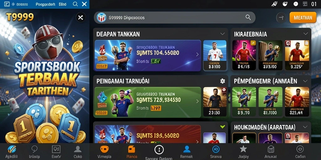 Tangkapan layar T9999 menampilkan antarmuka taruhan yang inovatif dan menarik.